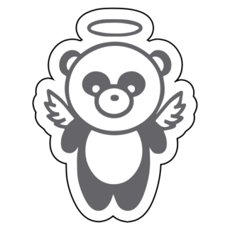 Angel Panda Wings Sticker (Grey)
